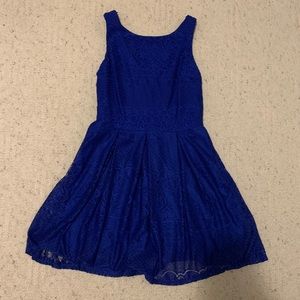 Blue Lace Skater Dress